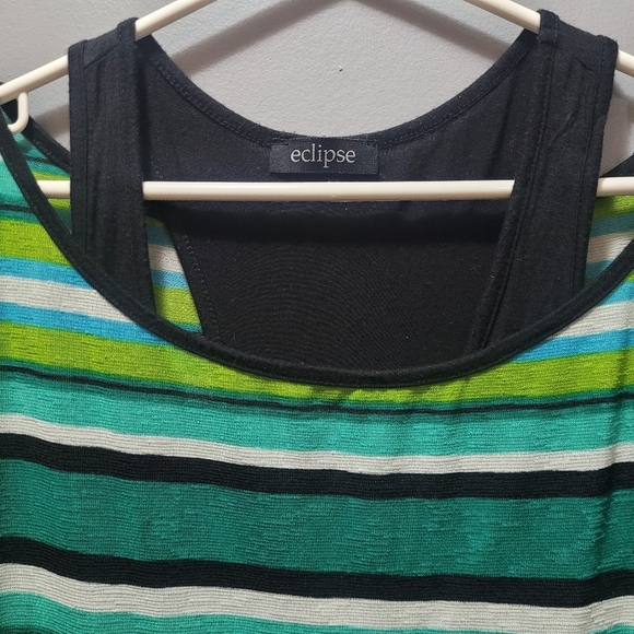 Eclipse Striped Short Sleeve Top L - Picture 3 of 6